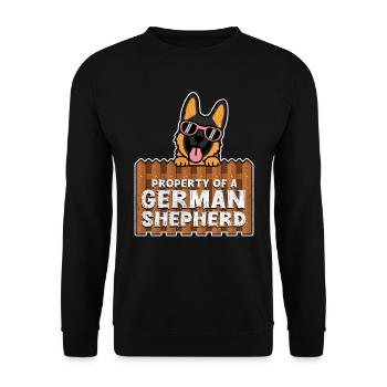 German Shepherd PROPERTY OF A GERMAN - Unisex Sweatshirt - black - Front - Alina (178cm) & Michal (187cm)