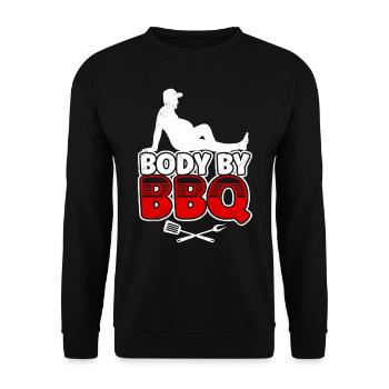 Barbecue Body by BBQ Carnivore Funny - Unisex Sweatshirt - black - Front - Alina (178cm) & Michal (187cm)