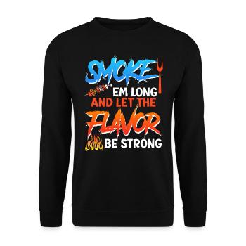 Grillfeier FUMEZ-LES LONGTEMPS, LAISSEZ LA SAVEUR ÊTRE FORTE - Sweat-shirt Unisexe - noir - Devant - Alina (178cm) & Michal (187cm)