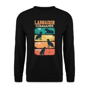 Labrador COMMANDOS Labrador Lover Funny - Unisex Sweatshirt - black - Front - Alina (178cm) & Michal (187cm)