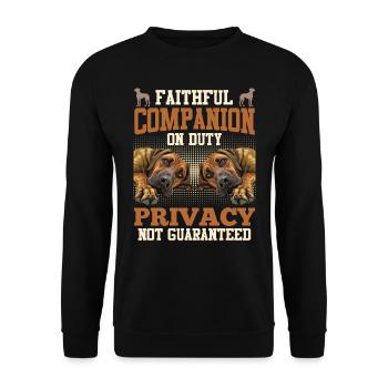 Rhodesian Ridgeback FIDÈLE COMPAGNON DE SERVICE - Sweat-shirt Unisexe - noir - Devant - Alina (178cm) & Michal (187cm)