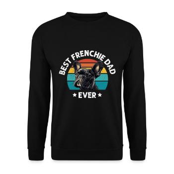 French Bulldog BEST FRENCHIE DAD EVER - Unisex Sweatshirt - black - Front - Alina (178cm) & Michal (187cm)