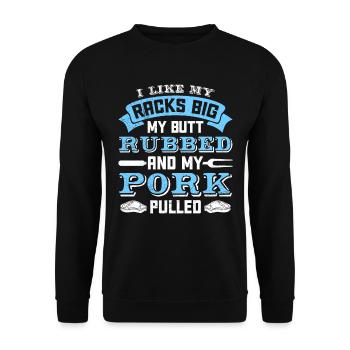 Les amateurs de viande aiment mes carrés gros cul frottés - Sweat-shirt Unisexe - noir - Devant - Alina (178cm) & Michal (187cm)