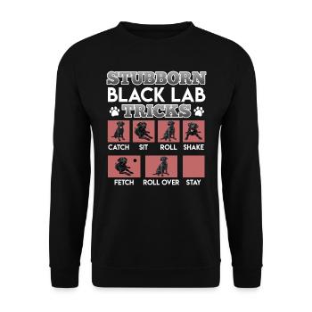 Labrador owner STUBBORN BLACK LAB TRICKS - Unisex Sweatshirt - black - Front - Alina (178cm) & Michal (187cm)