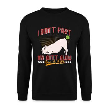 Frenchie N’A PAS PET MES FESSES T’ONT SOUFFLÉ UN BAISER Lustig - Sweat-shirt Unisexe - noir - Devant - Alina (178cm) & Michal (187cm)