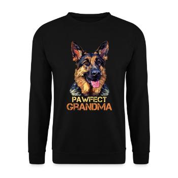 German Shepherd PAWFECT GRANDMA Funny - Unisex Sweatshirt - black - Front - Alina (178cm) & Michal (187cm)