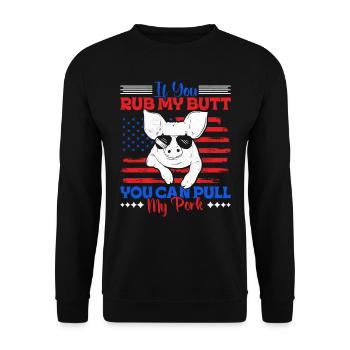 Grilling IF YOU RUB MY BUTT YOU CAN PULL MY PORK - Unisex Sweatshirt - black - Front - Alina (178cm) & Michal (187cm)