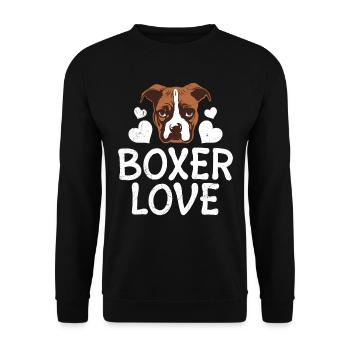 Chien Boxer allemand BOXER LOVE Propriétaire de chien - Sweat-shirt Unisexe - noir - Devant - Alina (178cm) & Michal (187cm)