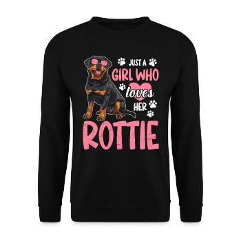 Rottie JUSTE UNE FILLE QUI AIME ROTTWEILER propriétaire - Sweat-shirt Unisexe - noir - Devant - Alina (178cm) & Michal (187cm)