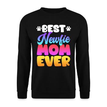 Neufundländer BEST NEWFIE MOM EVER Neufundländer - Unisex Pullover - Schwarz - Vorne - Alina (178cm) & Michal (187cm)