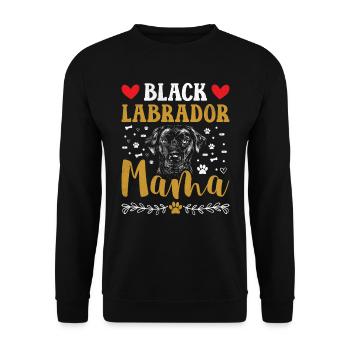 Schwarzer Labrador BLACK LABRADOR MAMA Labbi - Unisex Sweatshirt - black - Front - Alina (178cm) & Michal (187cm)