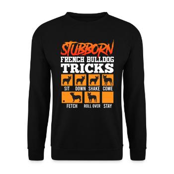 French Bulldog Owner Stubborn Frenchie - Unisex Sweatshirt - black - Front - Alina (178cm) & Michal (187cm)