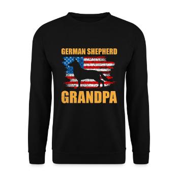 Deutscher Schäferhund GERMAN SHEPHERD GRANDPA - Unisex Pullover - Schwarz - Vorne - Alina (178cm) & Michal (187cm)