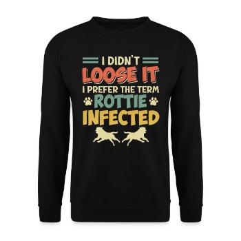 Rottweiler DIDN'T LOOSE IT ROTTIE INFECTED - Unisex Sweatshirt - black - Front - Alina (178cm) & Michal (187cm)