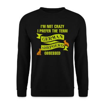 Berger allemand JE NE SUIS PAS FOU ALLEMAND - Sweat-shirt Unisexe - noir - Devant - Alina (178cm) & Michal (187cm)