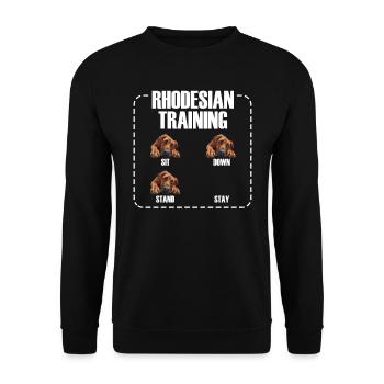 Rhodesian Training Propriétaire de Rhodesian Ridgeback - Sweat-shirt Unisexe - noir - Devant - Alina (178cm) & Michal (187cm)