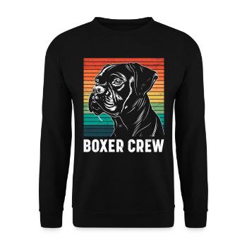 Chien Boxer Allemand Papa BOXER TEAM Drôle - Sweat-shirt Unisexe - noir - Devant - Alina (178cm) & Michal (187cm)