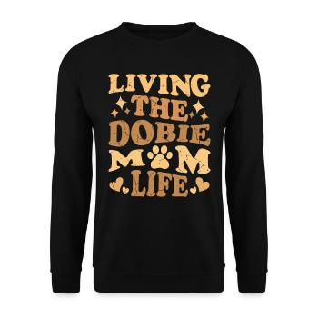 Doberman Femmes VIVRE LA VIE DE MAMAN DOBIE - Sweat-shirt Unisexe - noir - Devant - Alina (178cm) & Michal (187cm)