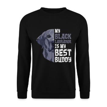 Chien Labrador Mon Laradorrador est mon meilleur ami - Sweat-shirt Unisexe - noir - Devant - Alina (178cm) & Michal (187cm)
