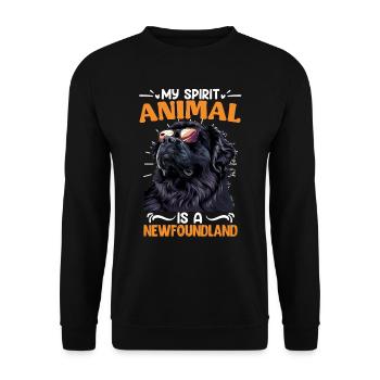 Newfie owner MY SPIRIT ANIMAL IS A NEWFOUNDLAND - Unisex Sweatshirt - black - Front - Alina (178cm) & Michal (187cm)