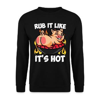Meat Lovers RUB IT LIKE IT'S HOT Meat Fan - Unisex Sweatshirt - black - Front - Alina (178cm) & Michal (187cm)