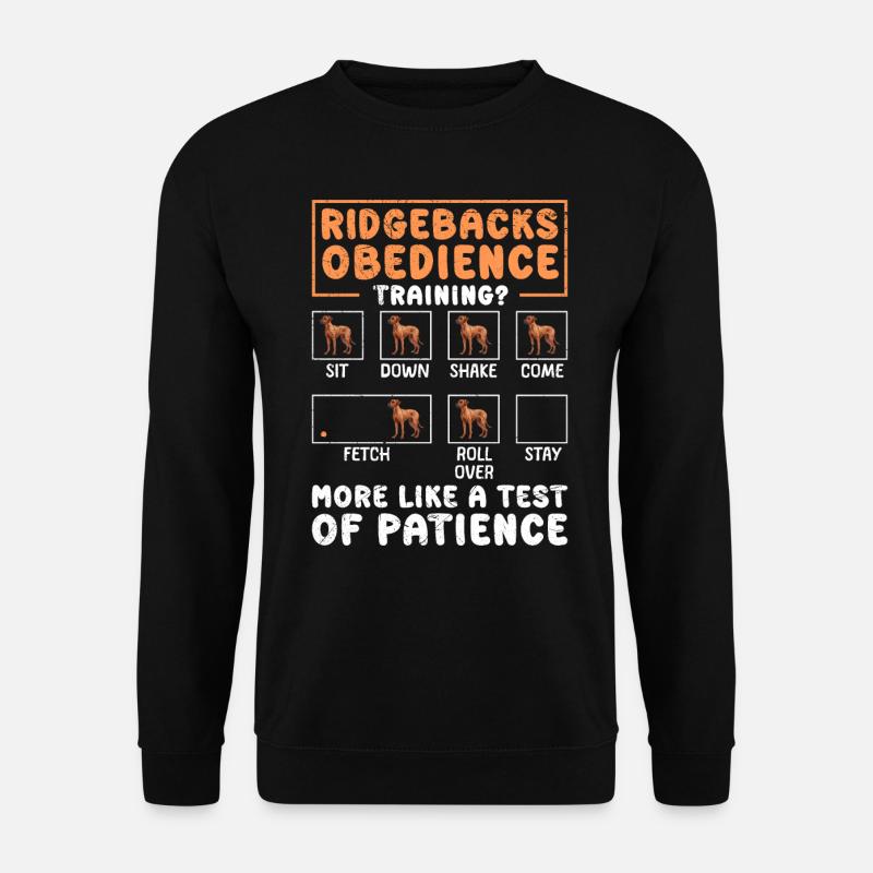 RIDGEBACK'S OBEDIENCE TRAINING Fun - Unisex Sweatshirt - black