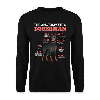 ANATOMIE D’UN DOBERMAN Propriétaire de chien drôle - Sweat-shirt Unisexe - noir - Devant - Alina (178cm) & Michal (187cm)