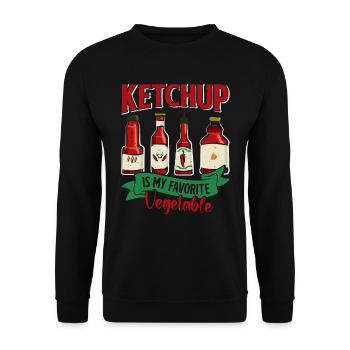 LE KETCHUP EST MON LÉGUME PRÉFÉRÉ Drôle - Sweat-shirt Unisexe - noir - Devant - Alina (178cm) & Michal (187cm)