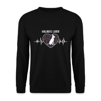 MALINOIS LOVER Belgian Shepherd Malinois - Unisex Sweatshirt - black - Front - Alina (178cm) & Michal (187cm)
