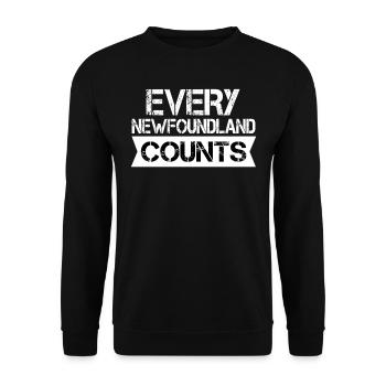 Neufundländer EVERY NEWFOUNDLAND COUNTS Newfie - Unisex Sweatshirt - black - Front - Alina (178cm) & Michal (187cm)