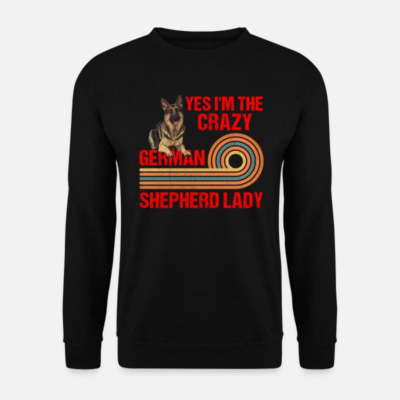 Hundemama I'M THE CRAZY GERMAN SHEPHERD LADY - Unisex Pullover - Schwarz