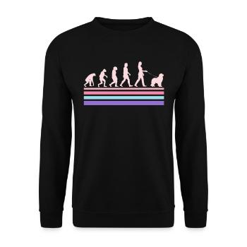 Newfoundland EVOLUTION Newfie Dog Owner - Unisex Sweatshirt - black - Front - Alina (178cm) & Michal (187cm)