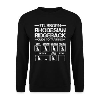 Ridgeback Hund STUBBORN RHODESIAN RIDGEBACK - Unisex Pullover - Schwarz - Vorne - Alina (178cm) & Michal (187cm)