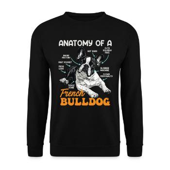 Anatomy French Bulldog Owner Funny - Unisex Sweatshirt - black - Front - Alina (178cm) & Michal (187cm)