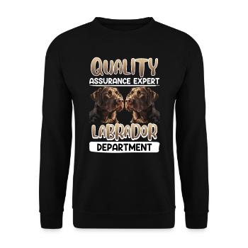 Chien Labrador QUALITÉ LABRADOR DÉPARTEMENT Drôle - Sweat-shirt Unisexe - noir - Devant - Alina (178cm) & Michal (187cm)