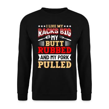 Les amateurs de viande aiment mes carrés gros cul frottés - Sweat-shirt Unisexe - noir - Devant - Alina (178cm) & Michal (187cm)