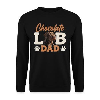 Labrador Besitzer CHOCOLATE LAB DAD Labrador Hund - Unisex Pullover - Schwarz - Vorne - Alina (178cm) & Michal (187cm)