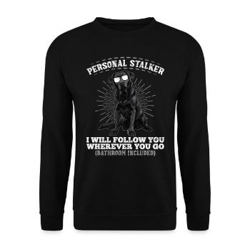 Labrador Lover Personal Stalker Labrador - Unisex Sweatshirt - black - Front - Alina (178cm) & Michal (187cm)