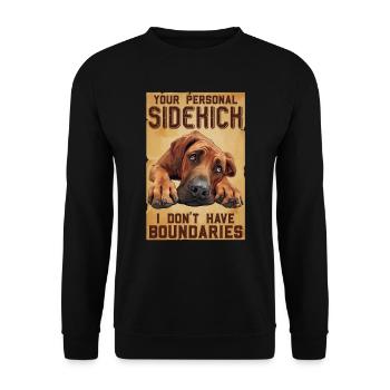 Rhodesian Ridgeback YOUR PERSONAL SIDEKICK - Unisex Sweatshirt - black - Front - Alina (178cm) & Michal (187cm)