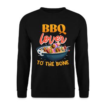 BBQ LOVER Fleischliebhaber Grillmeister Heißes - Unisex Pullover - Schwarz - Vorne - Alina (178cm) & Michal (187cm)