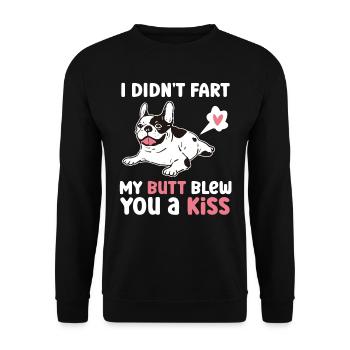 Frenchie Wasn't a fart My buttocks kissed air - Unisex Sweatshirt - black - Front - Alina (178cm) & Michal (187cm)