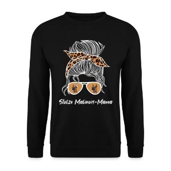 Belgischer Schäferhund STOLZE MALINOIS MAMA - Unisex Pullover - Schwarz - Vorne - Alina (178cm) & Michal (187cm)
