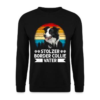 Border Collie FIER PÈRE BORDER COLLIE - Sweat-shirt Unisexe - noir - Devant - Alina (178cm) & Michal (187cm)
