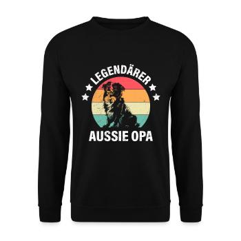 Dogs Grandpa LEGENDARY AUSSIE GRANDPA Australian - Unisex Sweatshirt - black - Front - Alina (178cm) & Michal (187cm)