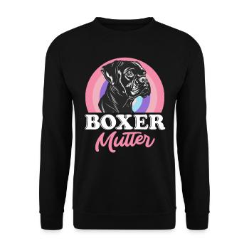Chien Maman BOXER MÈRE Boxer Propriétaire de chien - Sweat-shirt Unisexe - noir - Devant - Alina (178cm) & Michal (187cm)