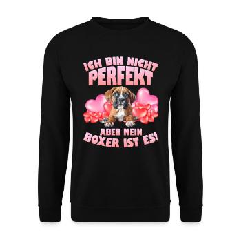 Dog mom I'M NOT PERFECT BUT MY BOXER IS - Unisex Sweatshirt - black - Front - Alina (178cm) & Michal (187cm)