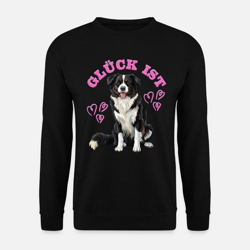 Border Collie Besitzer GLÜCK IST BORDER COLLIE - Unisex Pullover - Schwarz