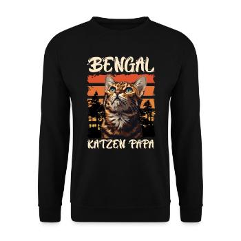 BENGAL CAT DAD Bengal Cats Lover - Unisex Sweatshirt - black - Front - Alina (178cm) & Michal (187cm)