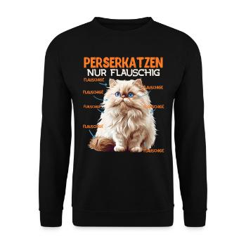 CHATS PERSANS UNIQUEMENT CHAT PERSAN MOELLEUX - Sweat-shirt Unisexe - noir - Devant - Alina (178cm) & Michal (187cm)