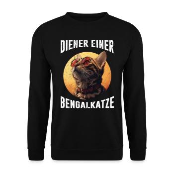 Bengalkatze DIENER EINER BENGALKATZE Lustiges - Unisex Pullover - Schwarz - Vorne - Alina (178cm) & Michal (187cm)